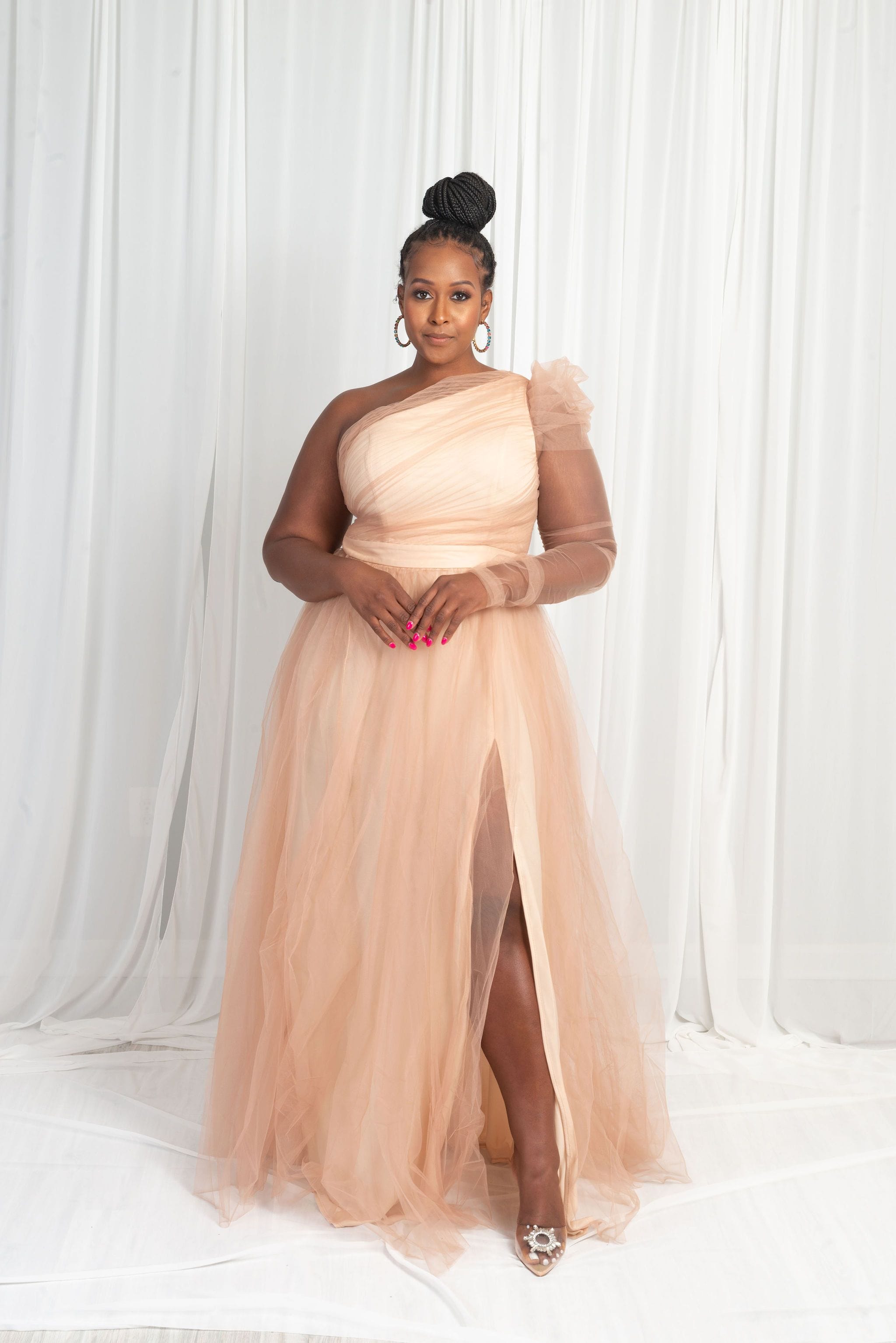 one shoulder nude dress STAR Nude Sequin One Shoulder Maxi Dress