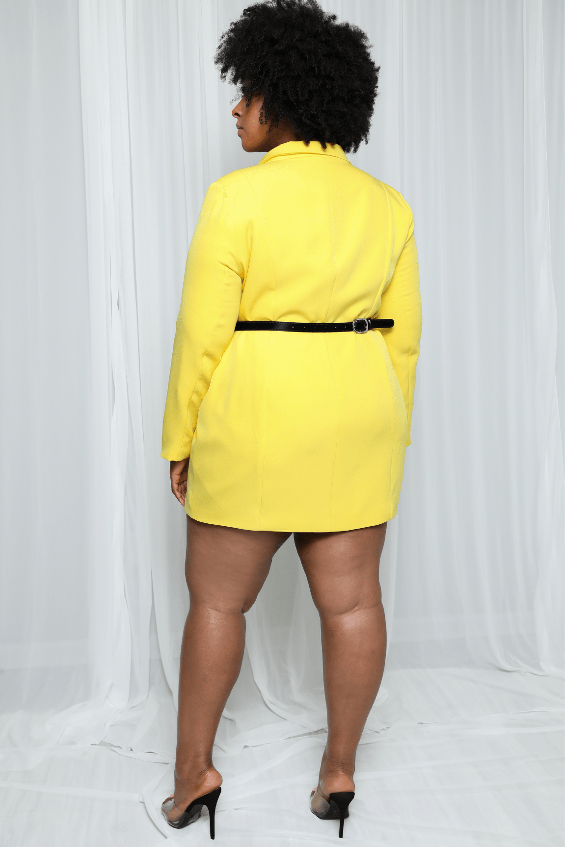 Level Up Yellow Mini Blazer Dress