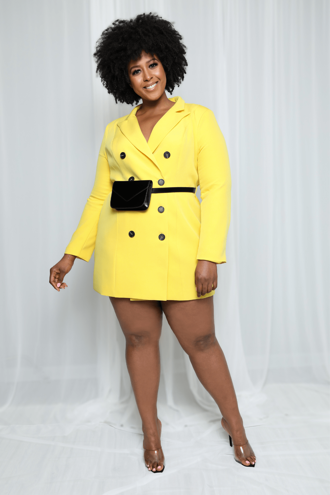 Level Up Yellow Mini Blazer Dress