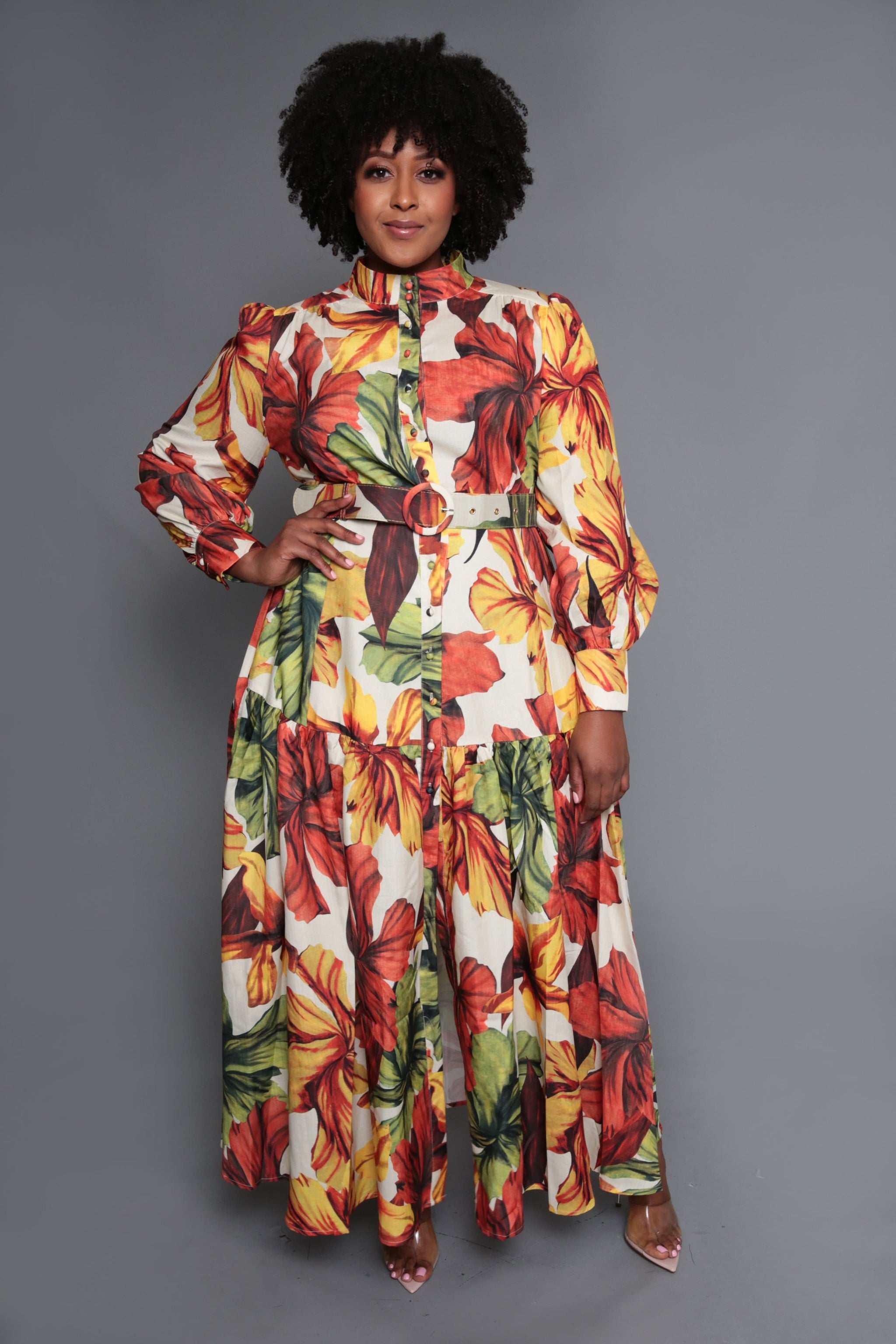 Fall Leaf Print Maxi Dress (Small to 3XL) Fall Leaf Print Maxi Dress (Small to 3XL)