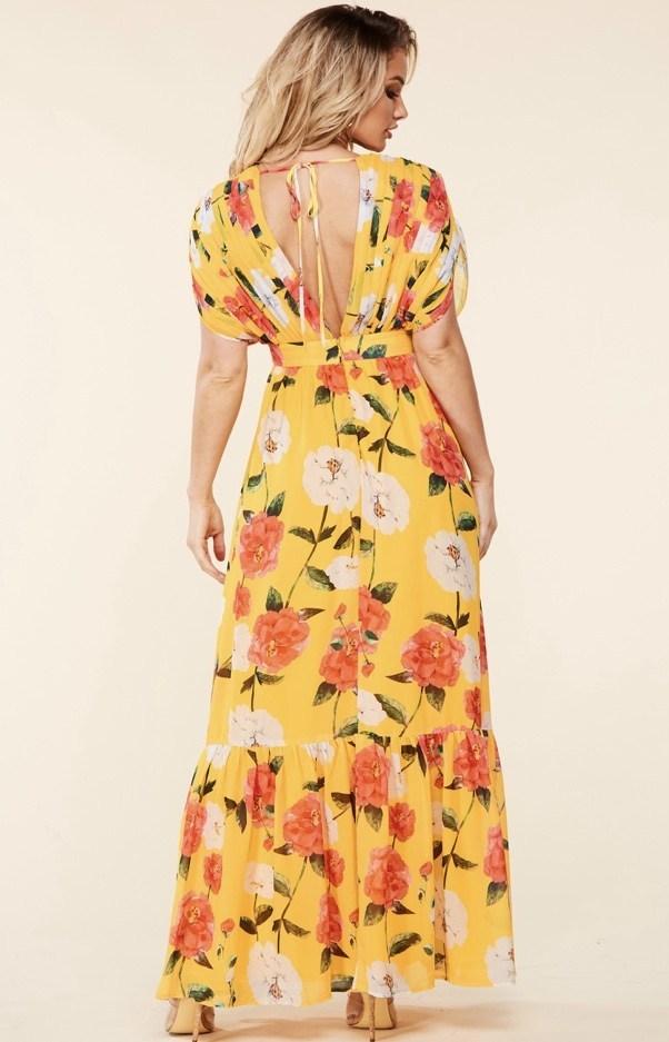 Spring Flower Print Maxi Dress (Regular)