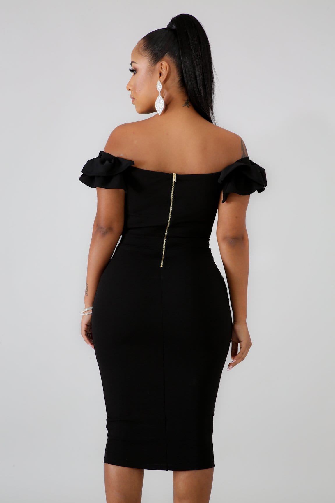 Nia Pleats Body-Con White Dress
