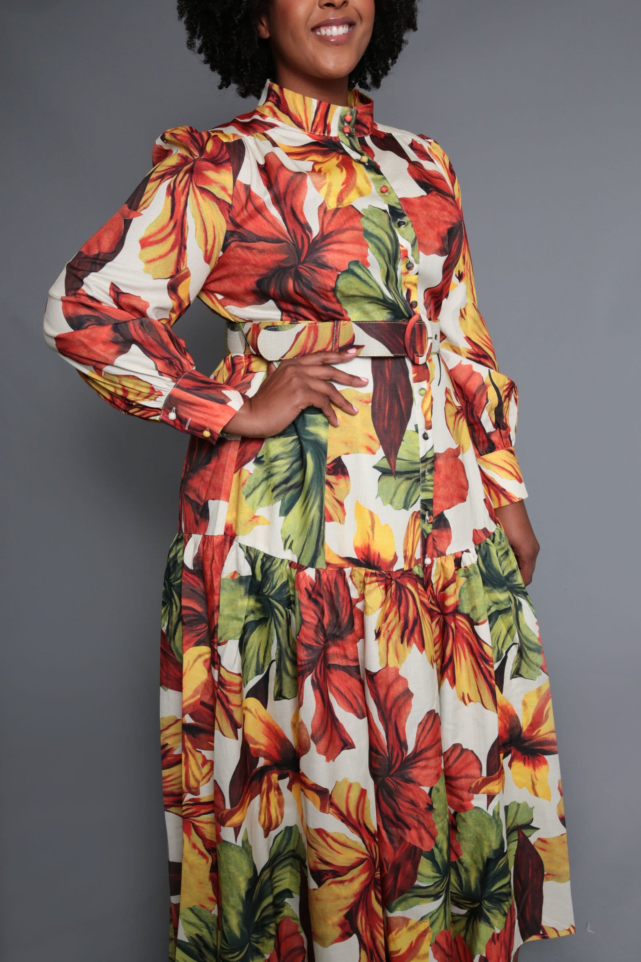 Fall Leaf Print Maxi Dress (Small to 3XL) Fall Leaf Print Maxi Dress (Small to 3XL)
