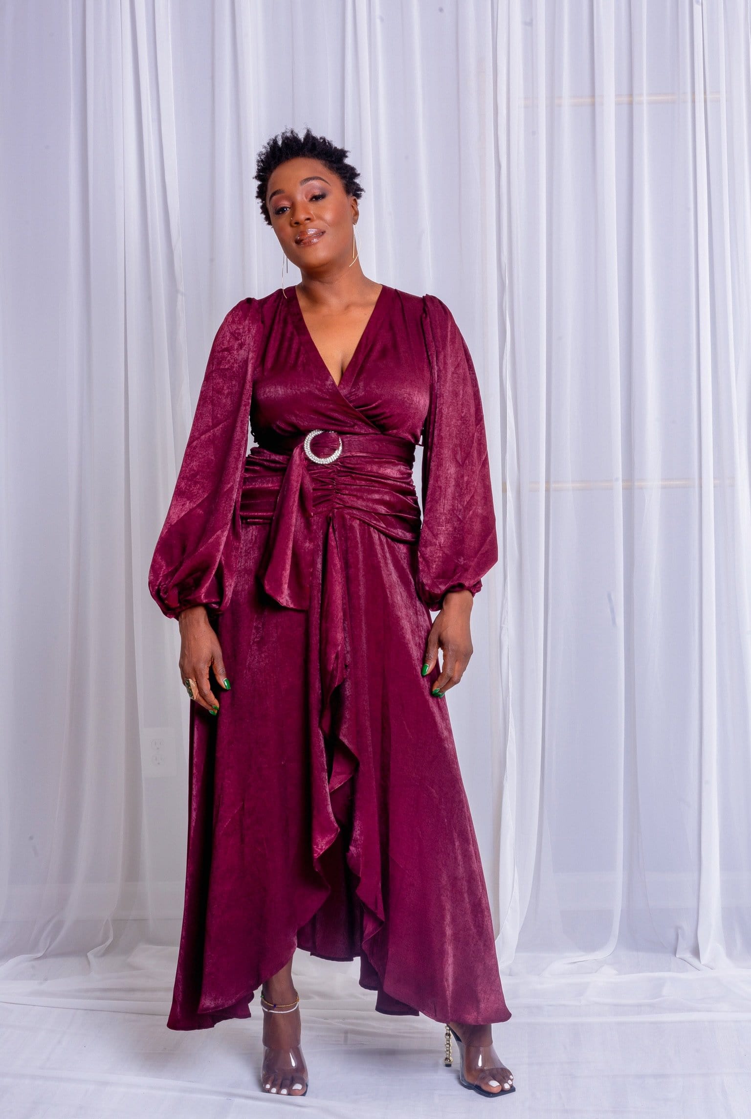 Burgundy Sweetheart Flowy Dress (Regular) Burgundy Sweetheart Flowy Dress (Regular)
