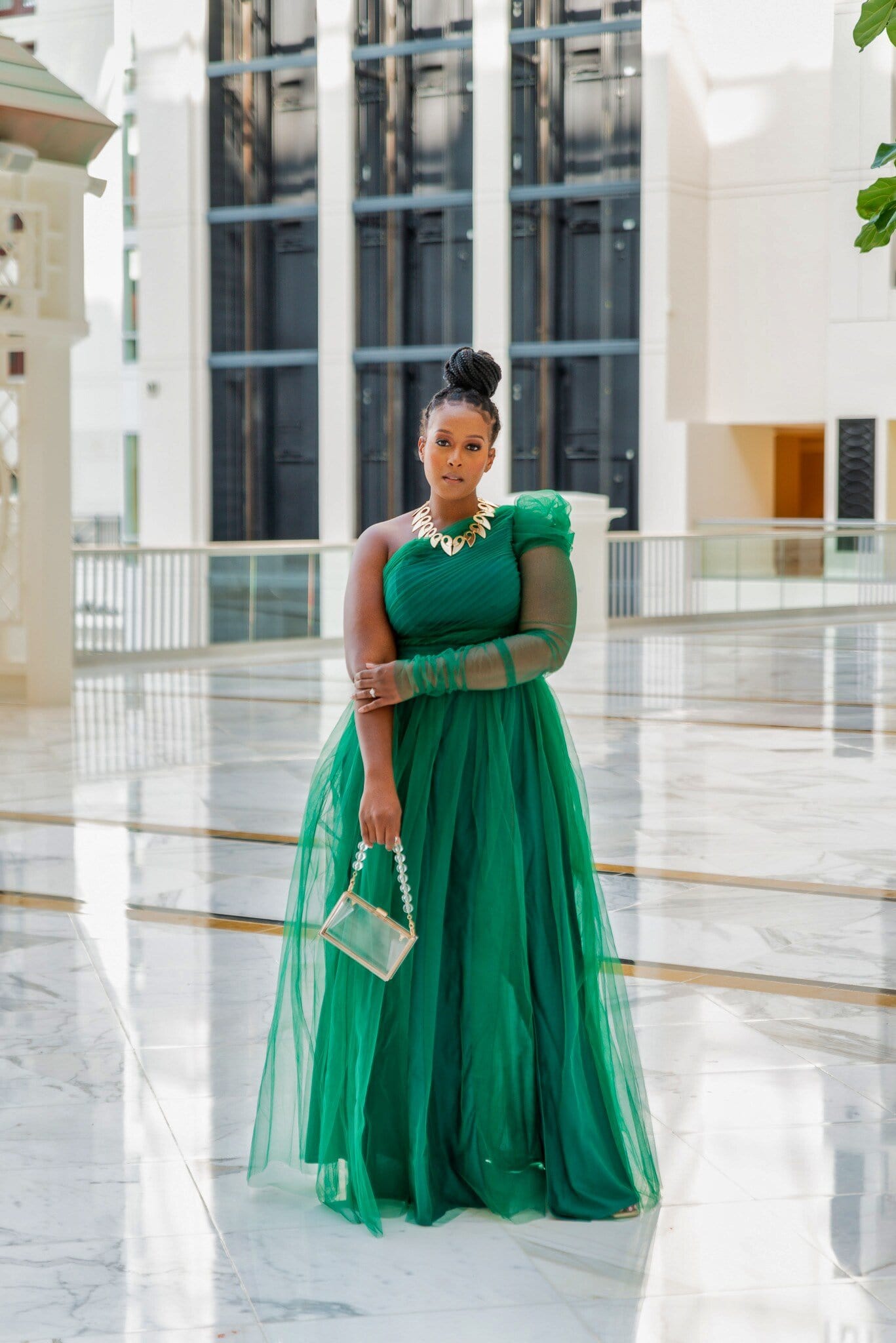 One Shoulder Tulle Dress (Green) Small to 3XL One Shoulder Tulle Dress (Green) Small to 3XL