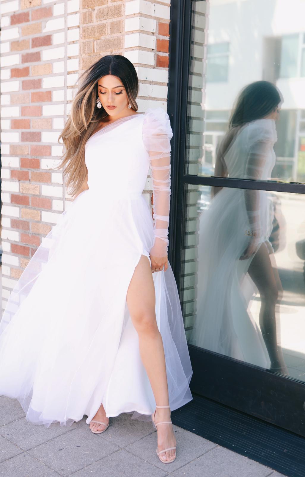 One Shoulder Maxi Slit Dress (Final Sale) One Shoulder Maxi Slit Dress (Final Sale)
