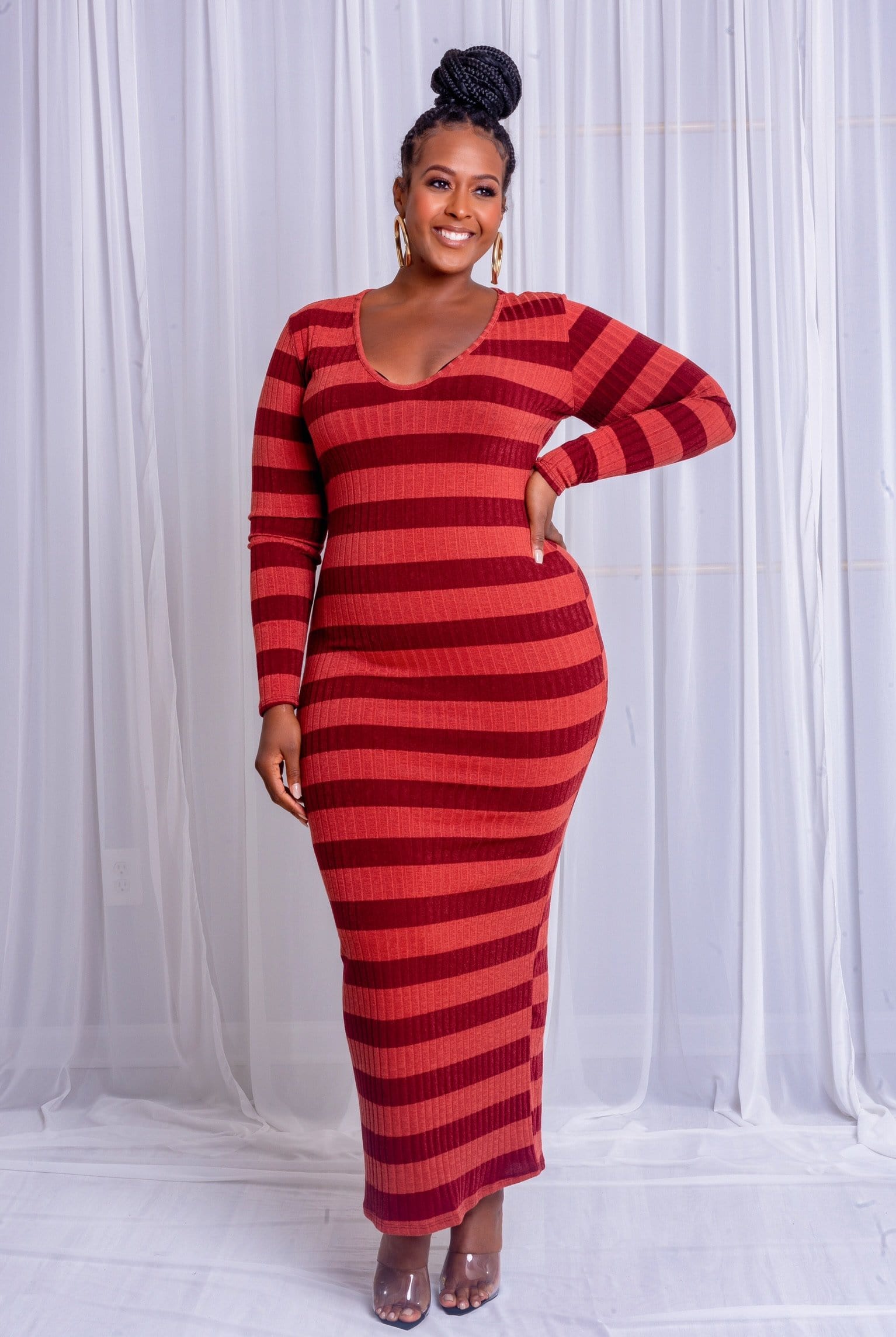 body heat dress long sleeve Orange Body Heat Print Long Sleeve Mini Dress