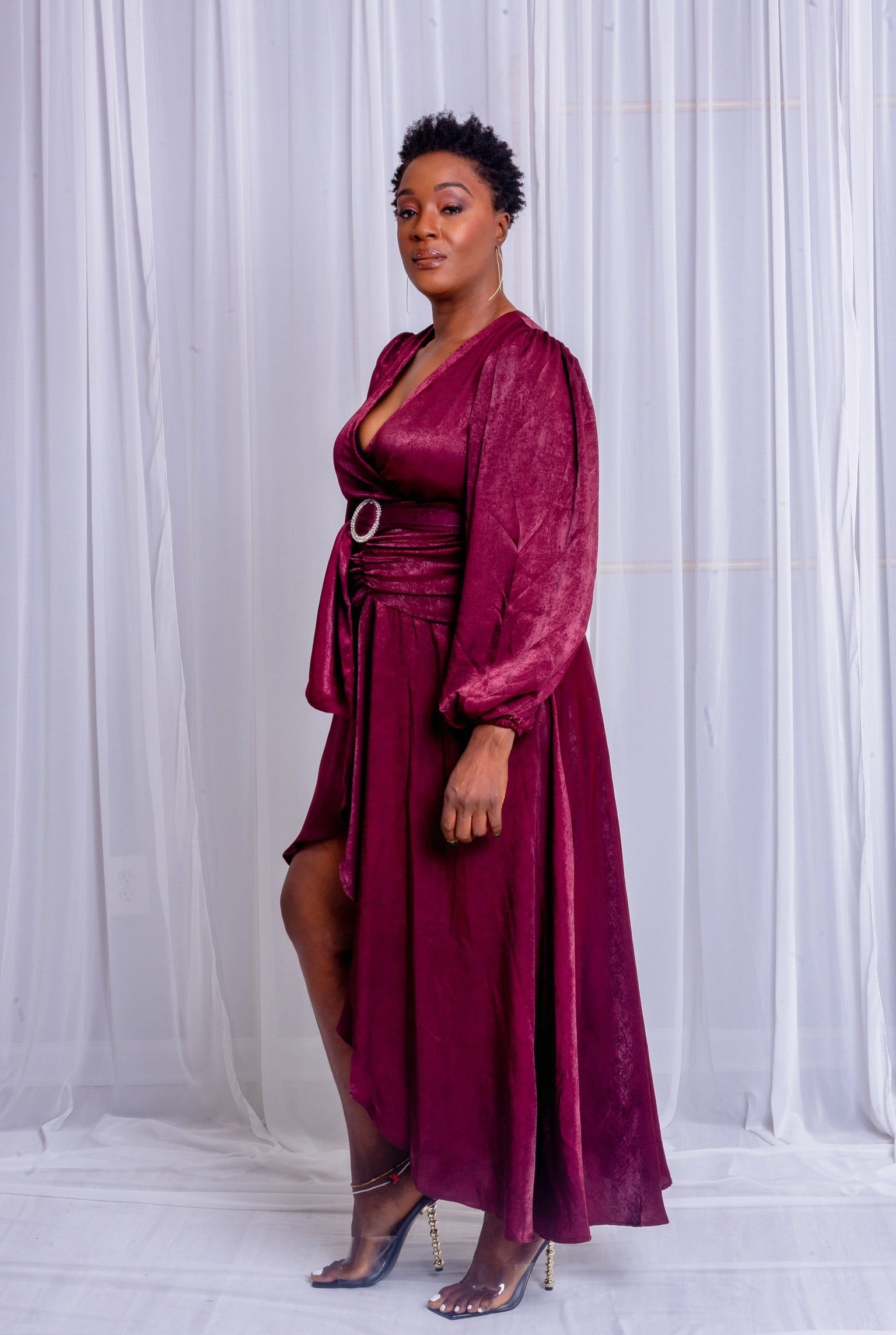 burgundy flowy dress Burgundy Sweetheart Flowy Dress (Regular)