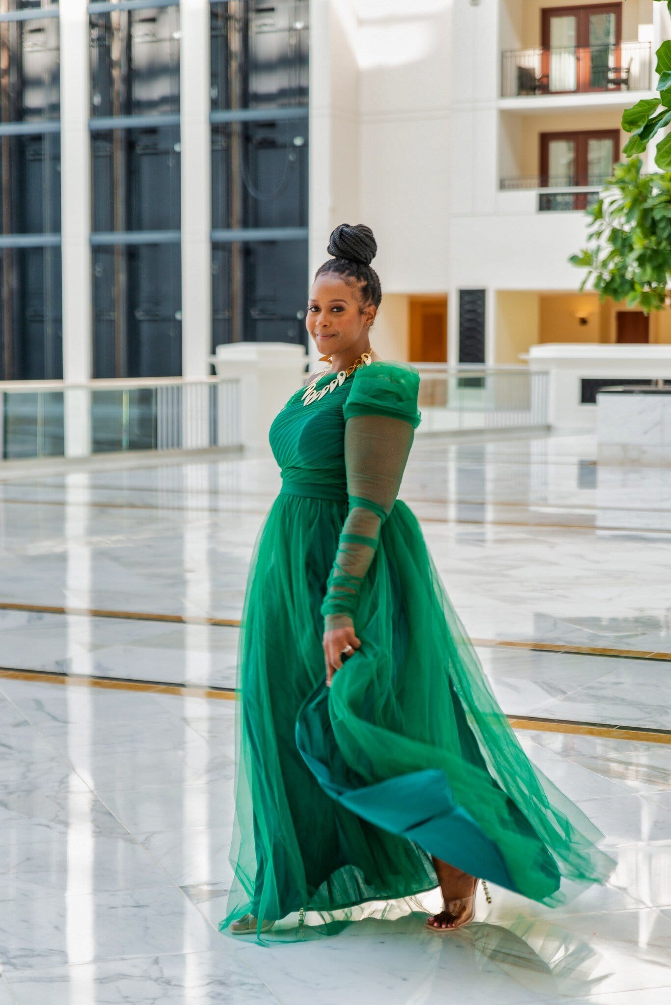 One Shoulder Tulle Dress (Green) small to 3XL One Shoulder Tulle Dress (Green) small to 3XL