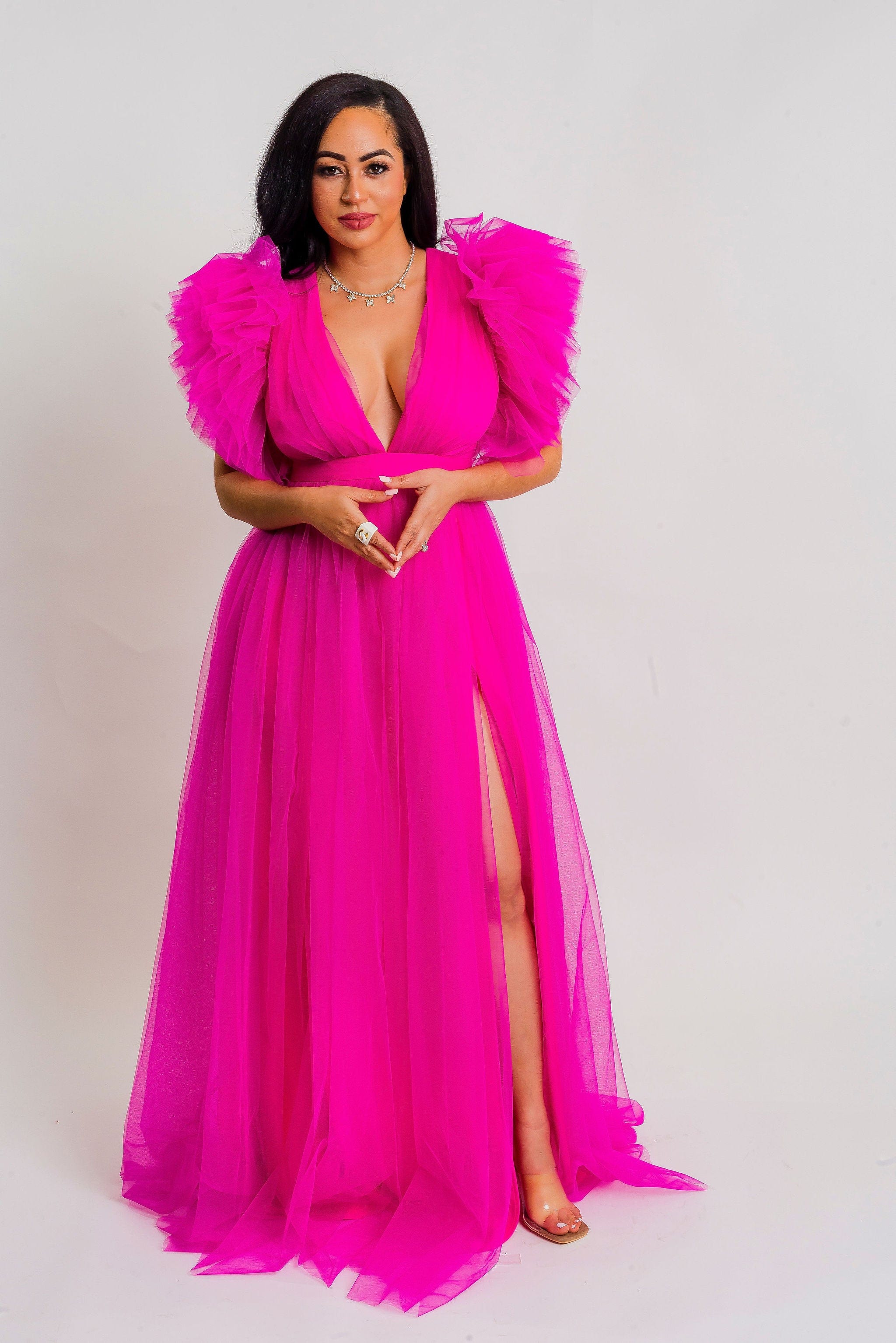 pink heart tulle dress Queen of Hearts Tulle Mini Dress After 5 Lux- elegant clothing online store and boutique