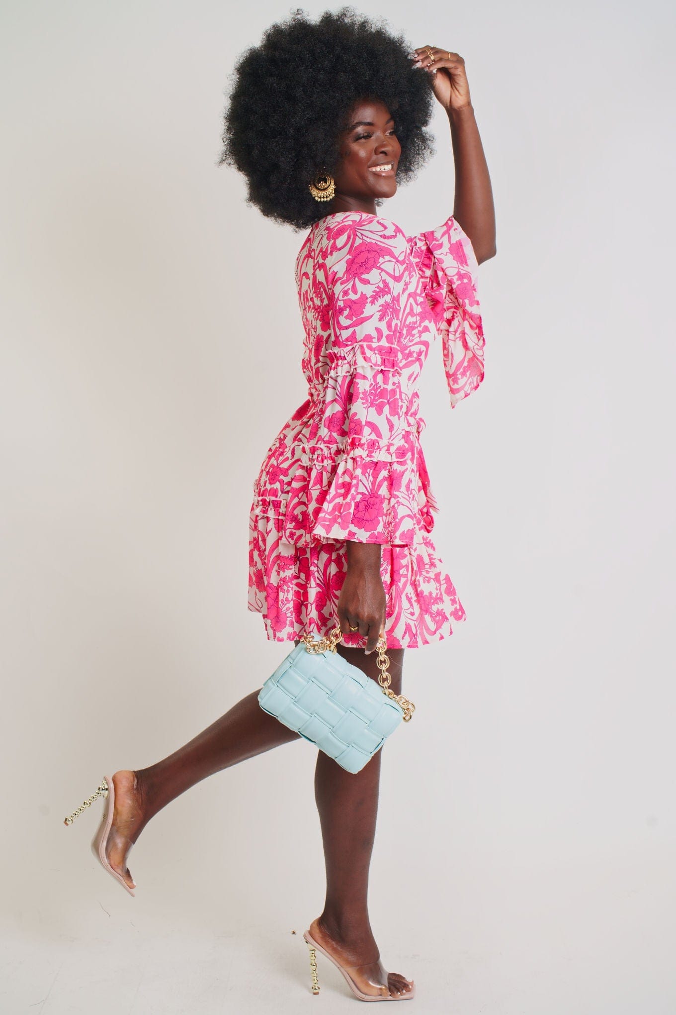 Summer Bloom Mini Dress (Pink)