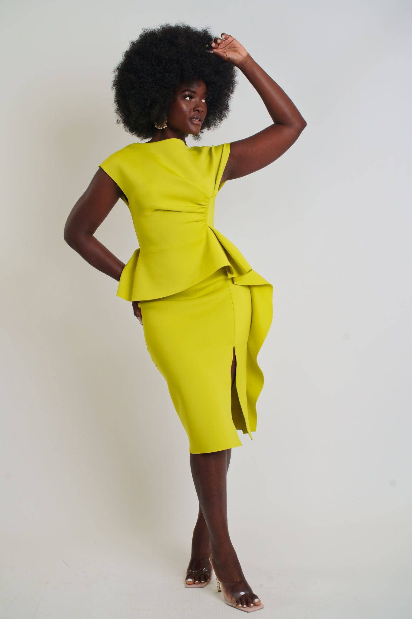 neon green peplum dress Designer Neon Green Peplum Dress for Women - Up to 66% off