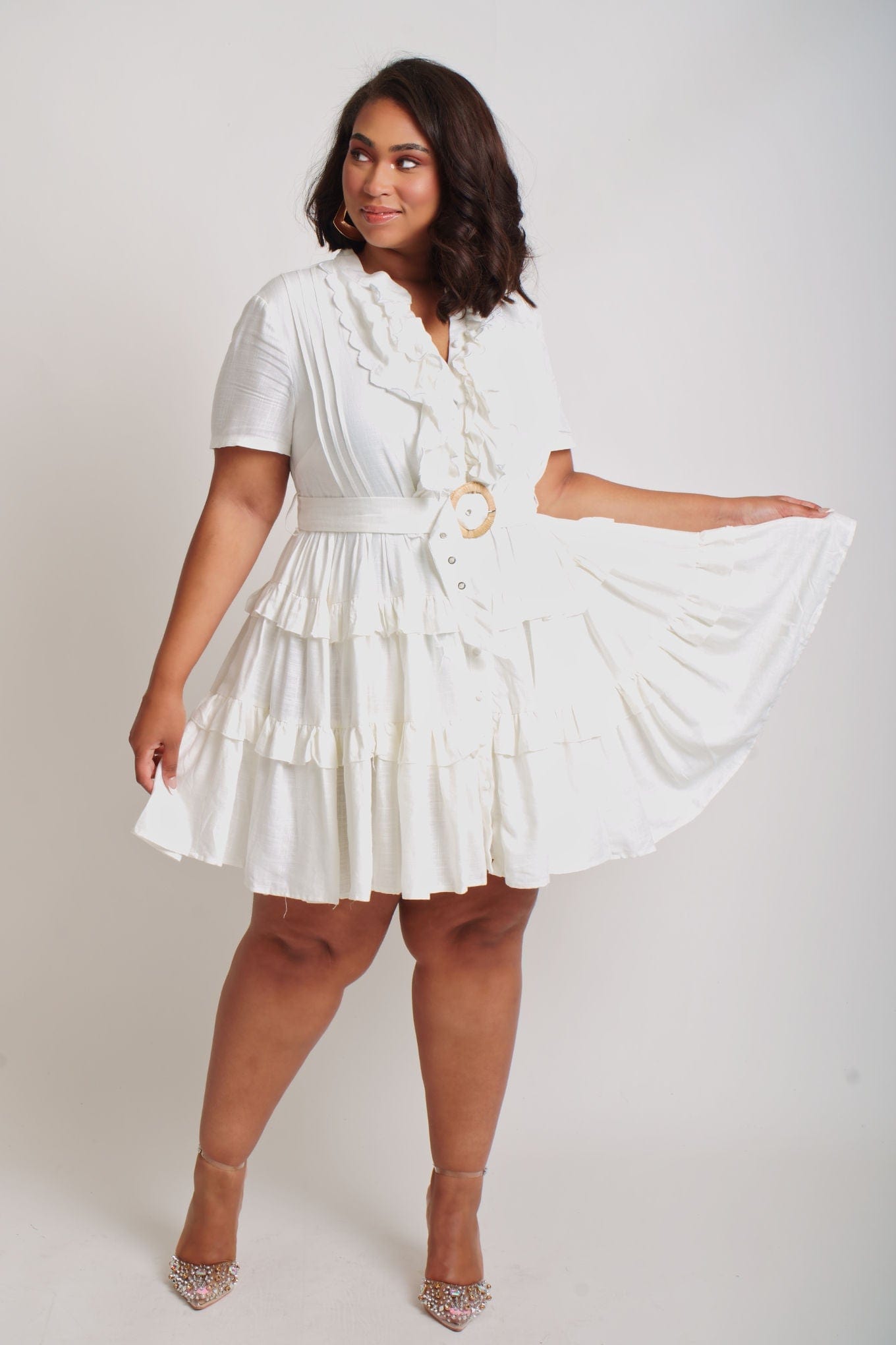 sassy mini dress white Twirl into the spotlight with the Sassy Flare Mini Dress sparkle, shine, and steal every moment. . . . [custom, white dress, beauty in white, zara, clay&cai, shopping, OOTD,