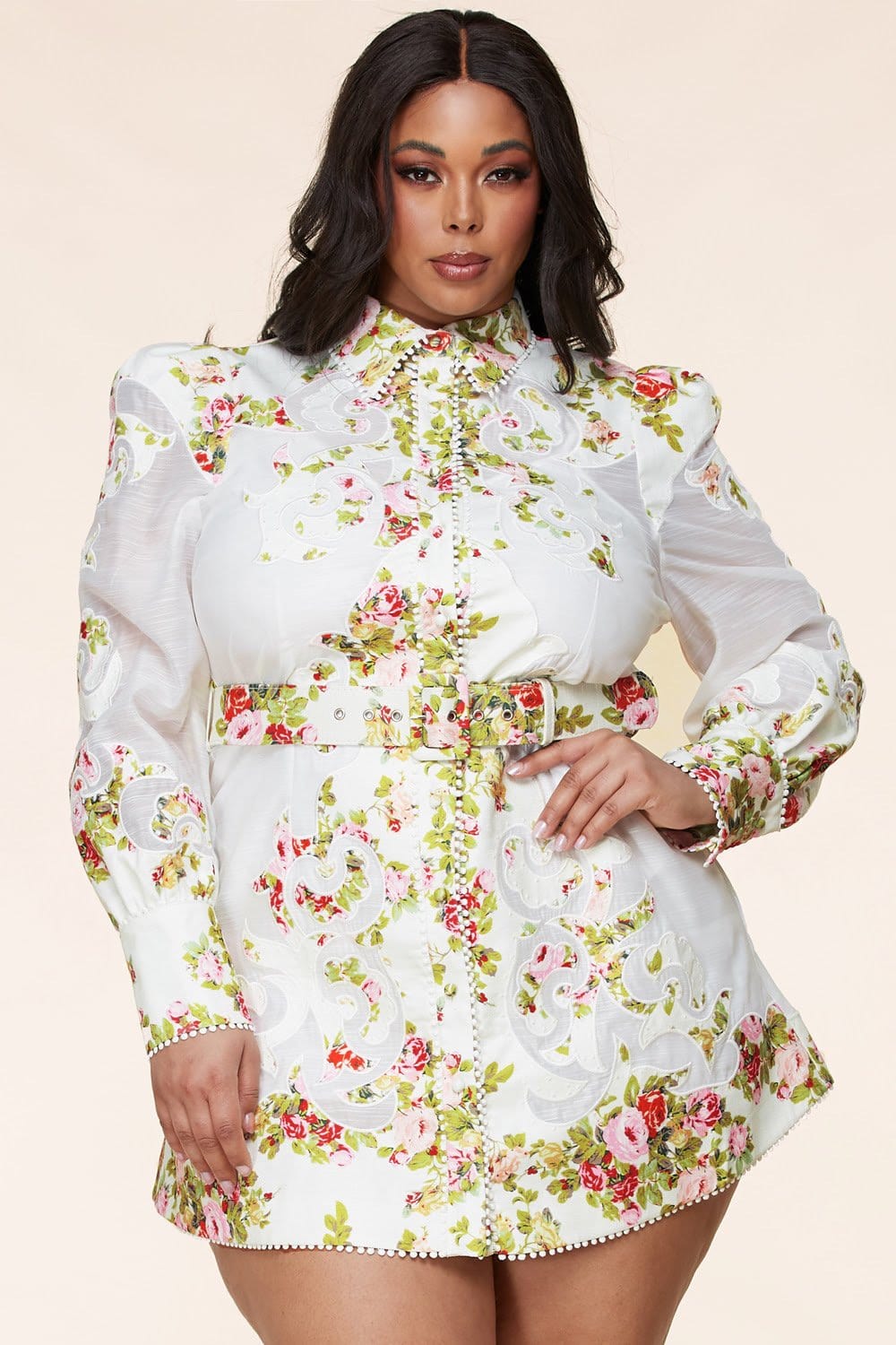 Amira Western Chic Style Shirt Dress (Curvy) Amira Western Chic Style Shirt Dress (Curvy)