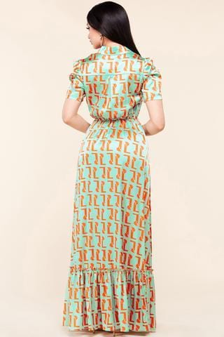 Lora Monogram Maxi Dress
