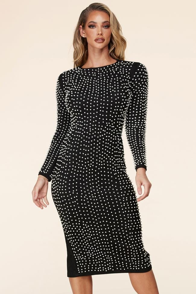 Paris Pearl Embellished Bodycon Dress Paris Pearl Embellished Bodycon Dress