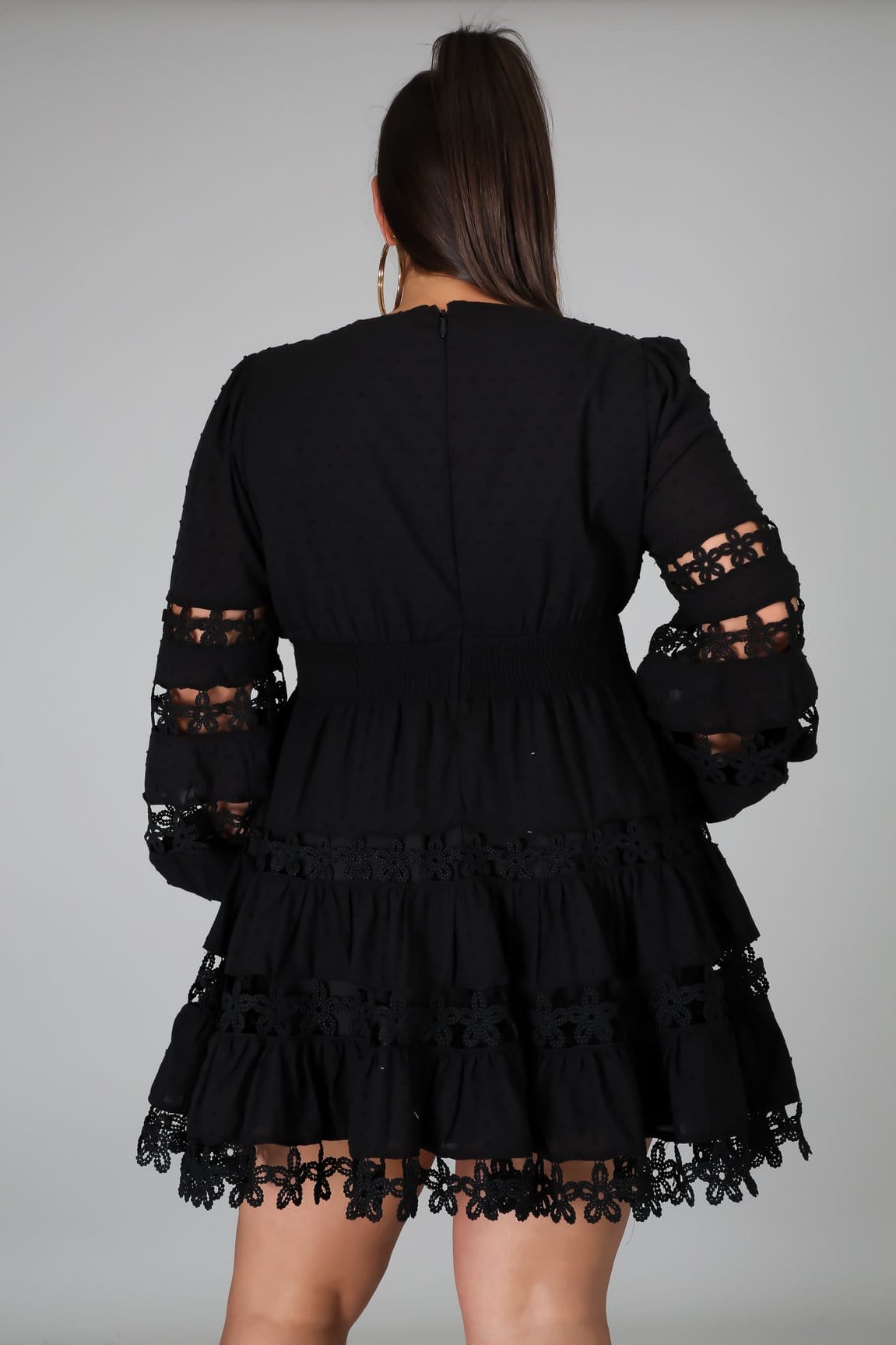 Maya Long Sleeve Mini Dress (Black) Maya Long Sleeve Mini Dress (Black)