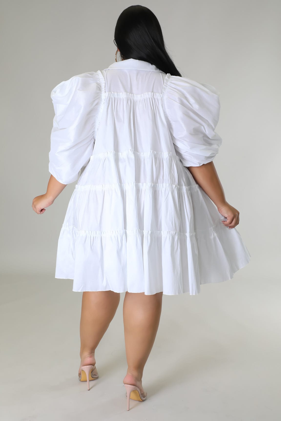 White Puffy Mini Dress Curvy White Puffy Mini Dress Curvy