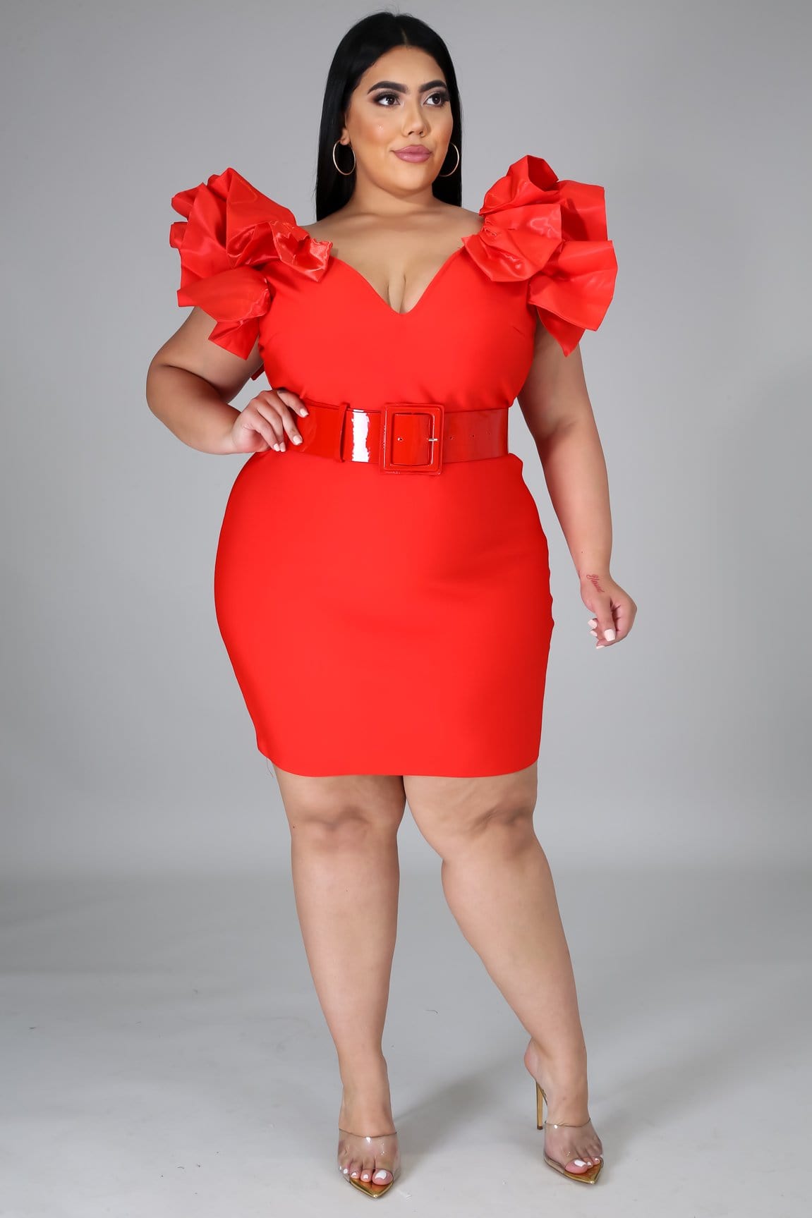 Elegant Majestic Dress (Red) - Kois Kloset