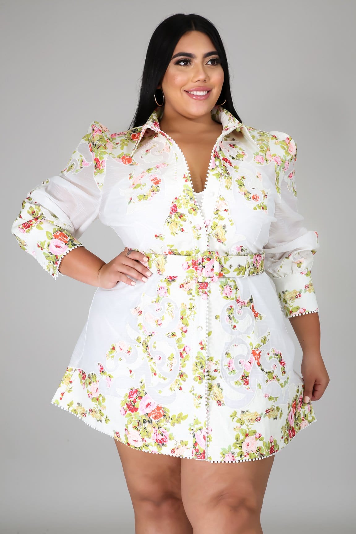 Amira Western Chic Style Shirt Dress (Curvy) Amira Western Chic Style Shirt Dress (Curvy)