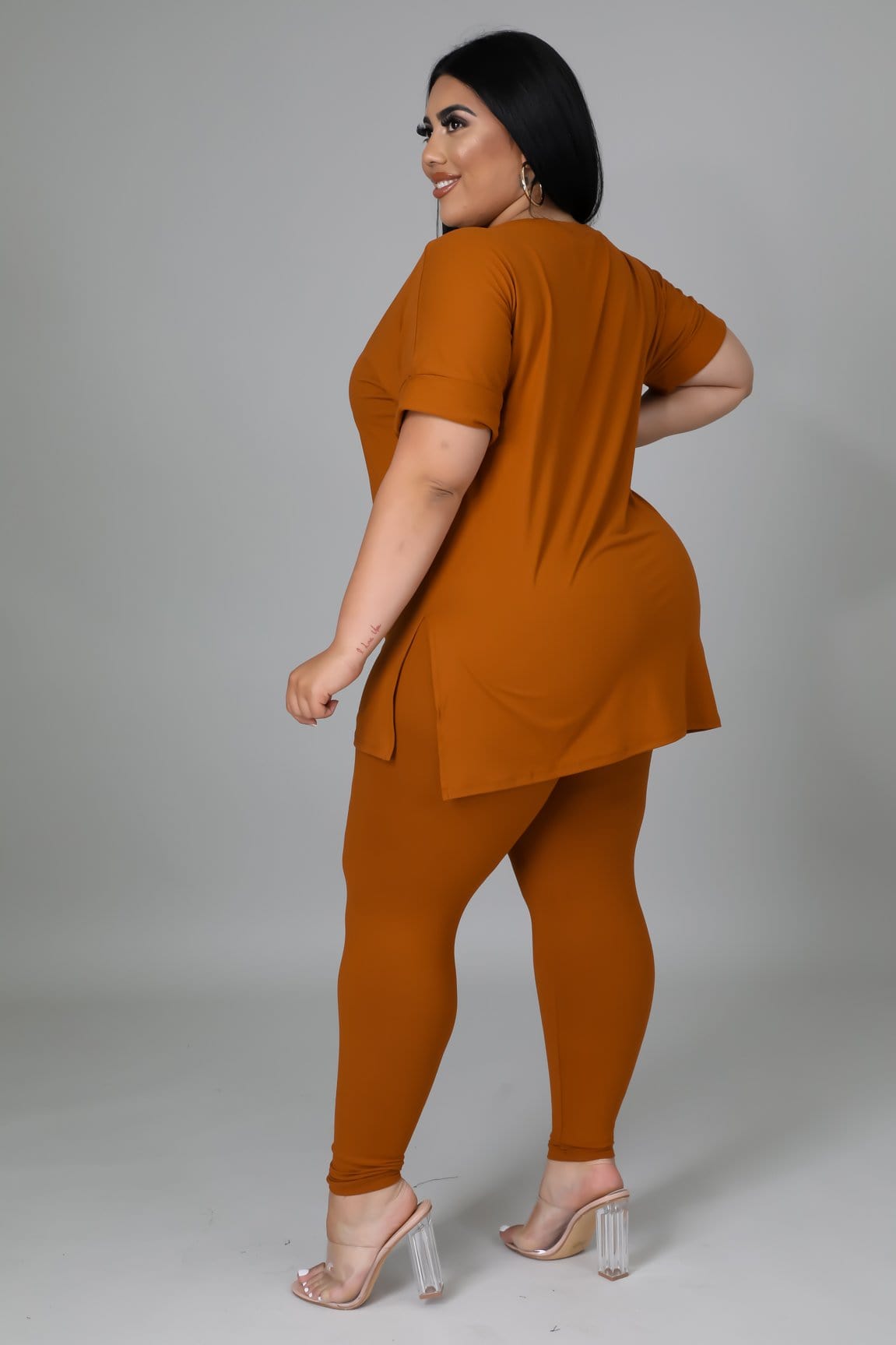YOURS Plus Size Orange Cropped Leggings