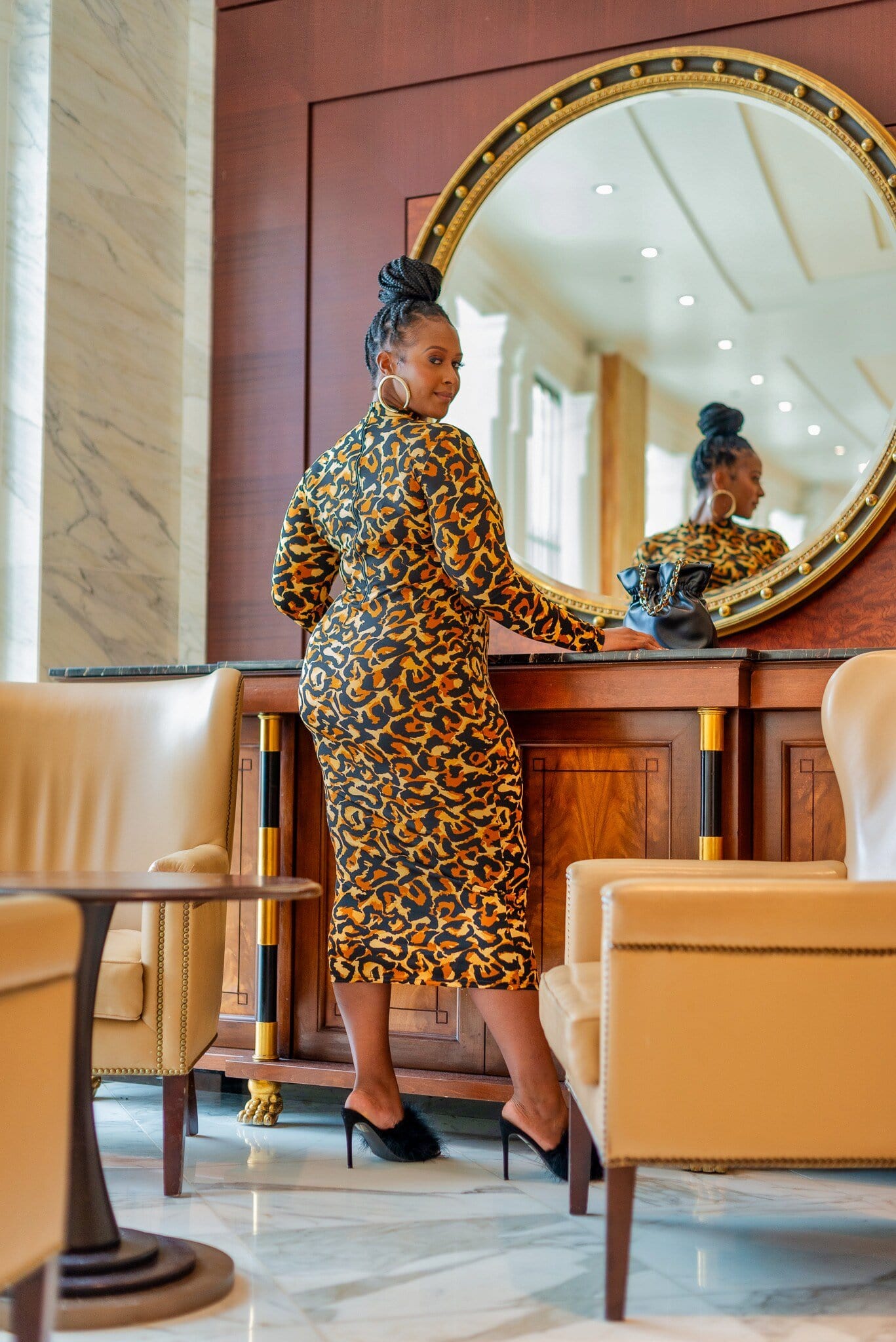 Night In Leopard Bodycon Midi Dress (Small- 3XL) Night In Leopard Bodycon Midi Dress (Small- 3XL)