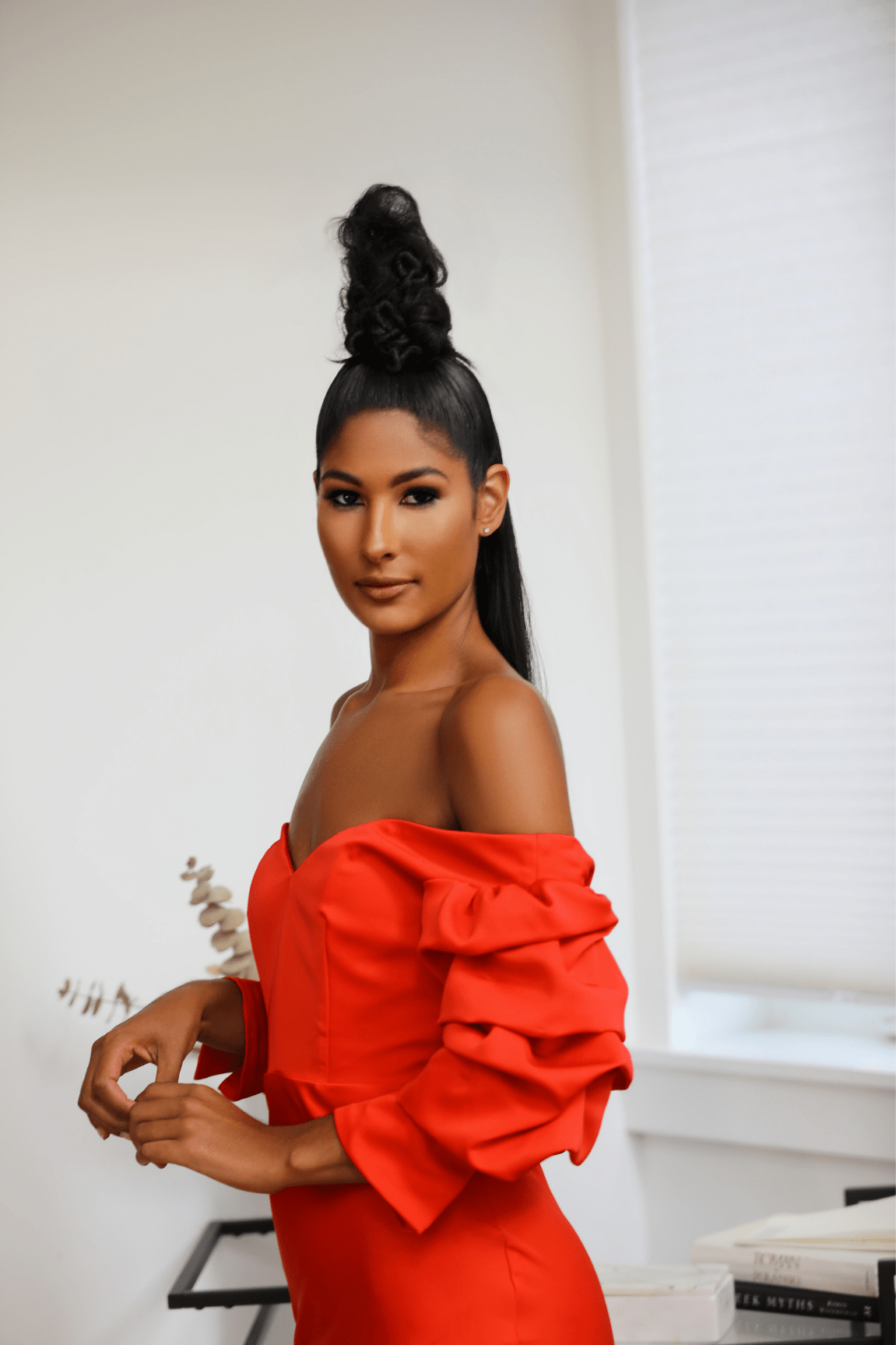 cos off the shoulder puff sleeve dress Cos Off-The-Shoulder Puff-Sleeve Midi Dress In Green - 60% Off